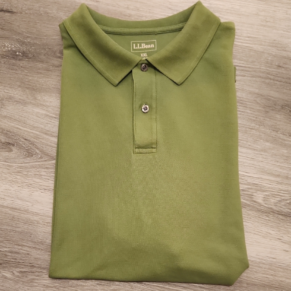 L.L. Bean Men's Green Polo Shirt Size XXL ☘️ St Patrick's Day ☘️